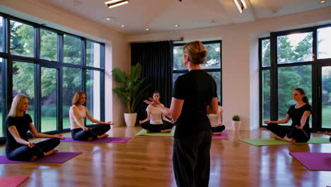 yoga class in a modern studio