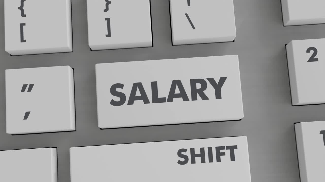 SALARY BUTTON PRESSING ON KEYBOARD