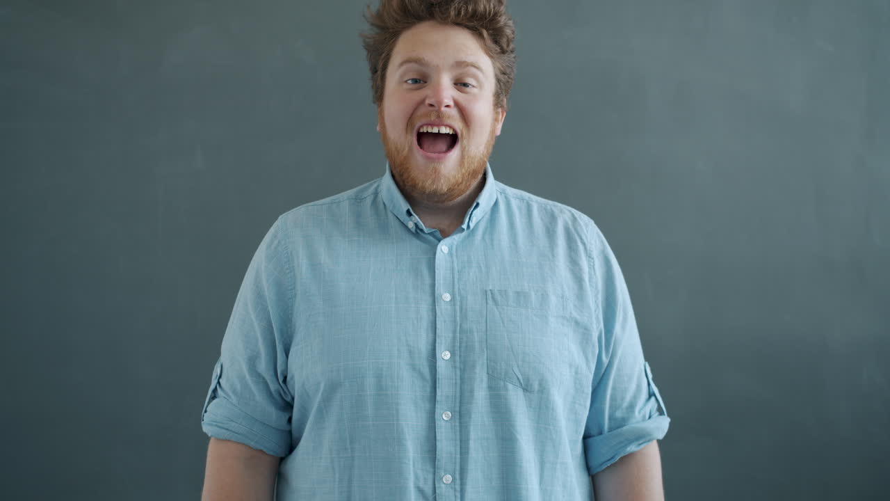 Excited Man with Open Arms