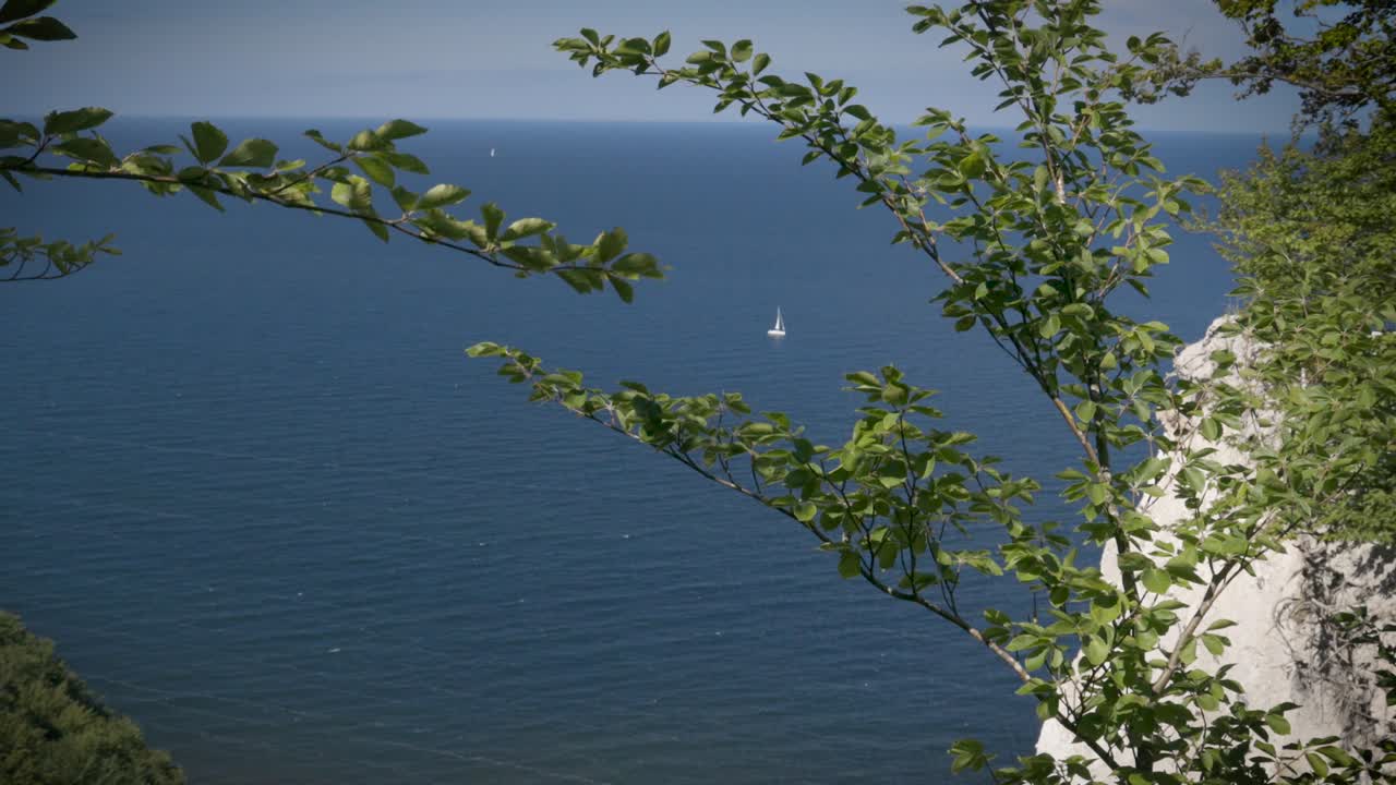 Chalk Cliffs on Ruegen Rügen in Germany, Mecklemburg Vorpommern on a beautiful sunny day. Vacation in Europe.