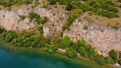 aerial shot of macedonia coast