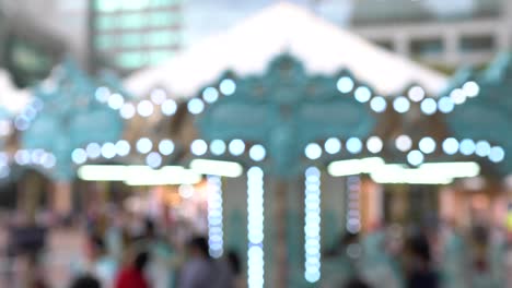 carousel in the amusement park. out of focus. medium shot