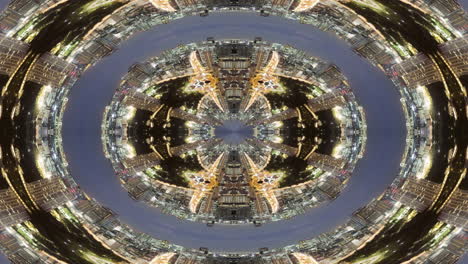 tokyo japan neon city billboards and lights made into hypnotic abstract pattern
