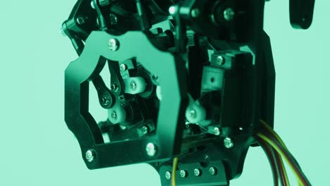 close-up view of a robotic mechanism