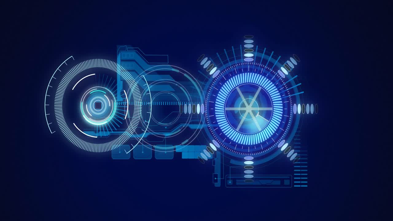 Animation of scopes scanning and data processing over digital screen
