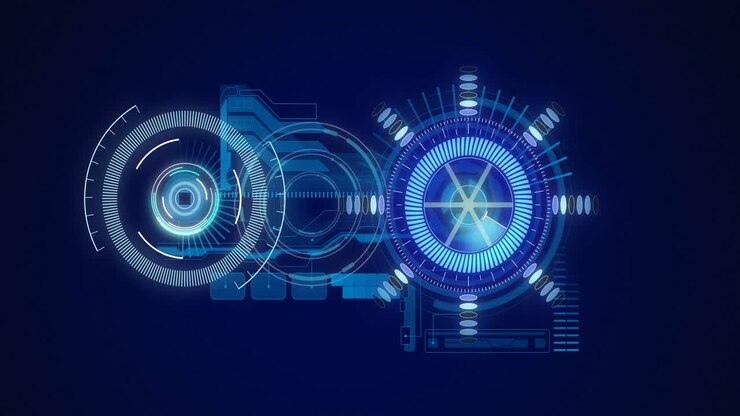 Animation of scopes scanning and data processing over digital screen