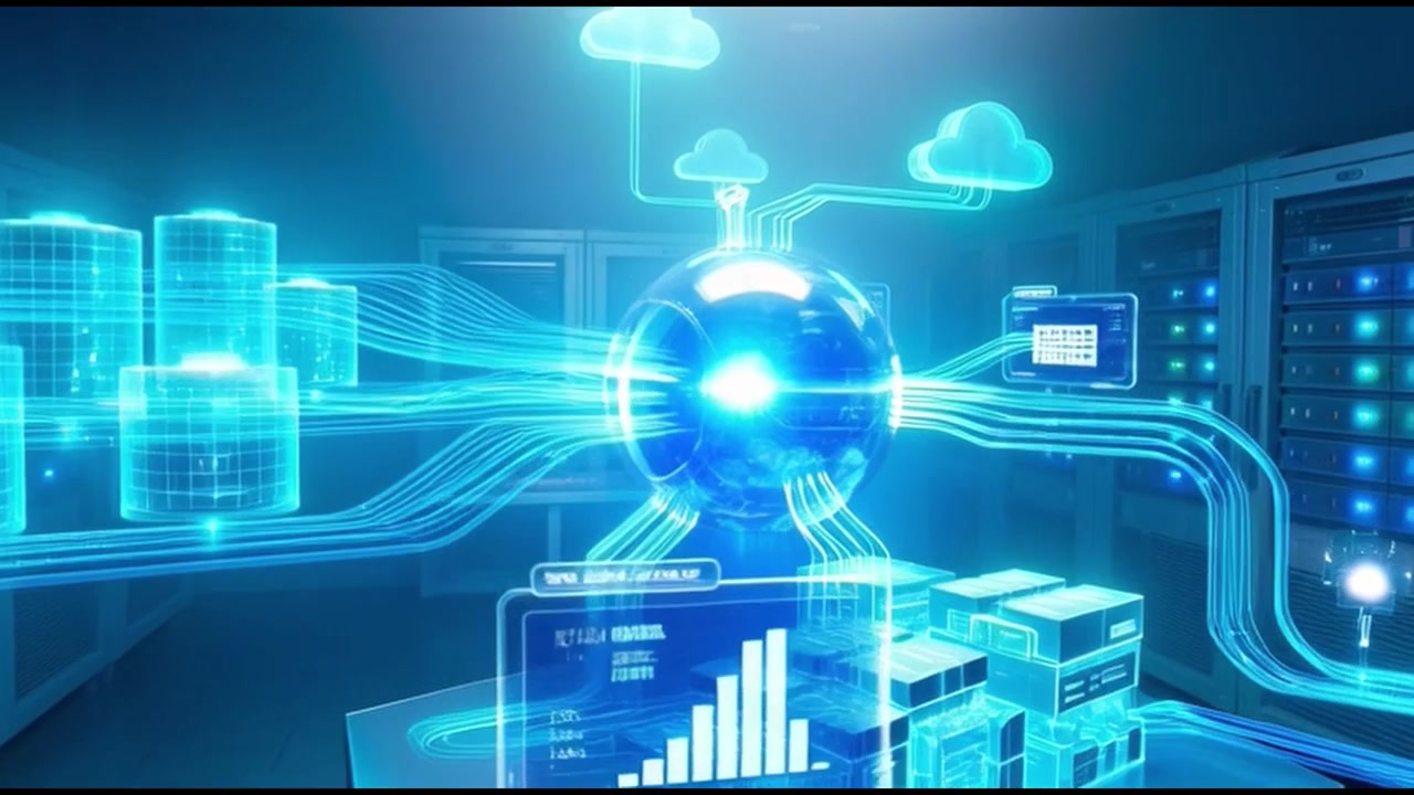 Digital Data Processing and Cloud Computing Visualization in Server Room