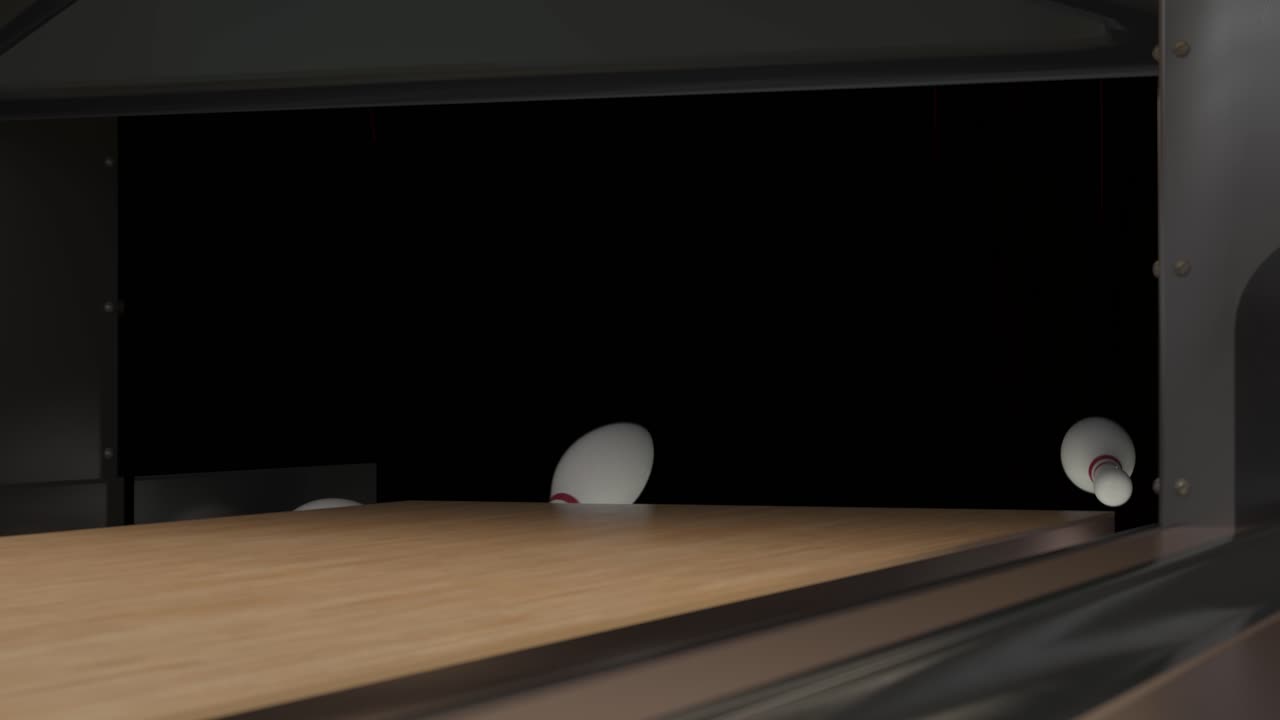 느린 동작으로 볼링 스트라이크