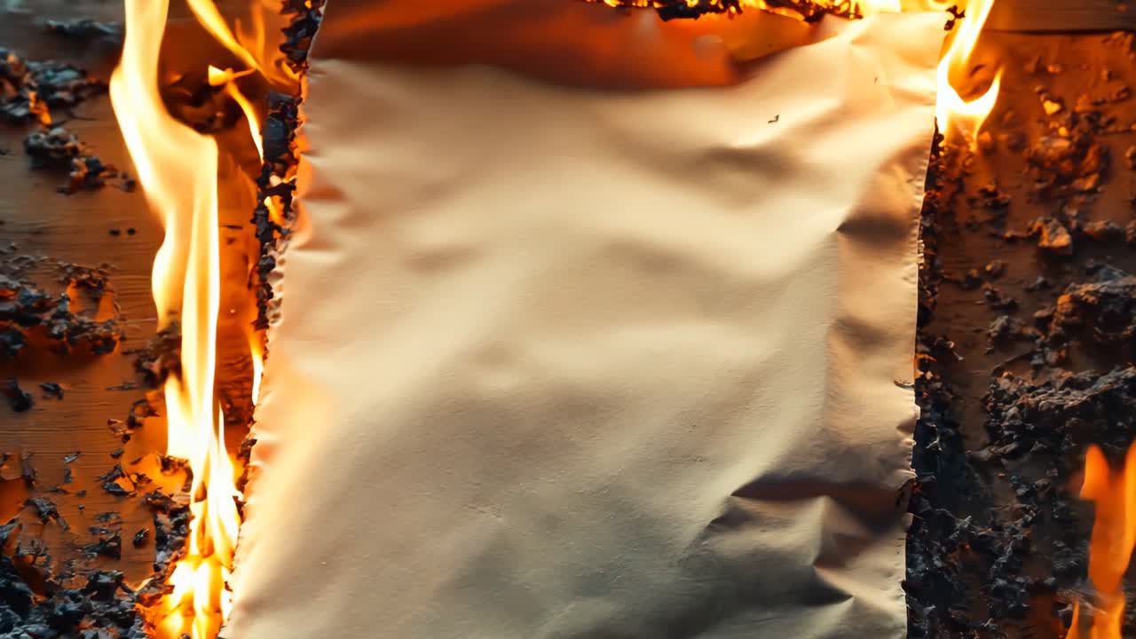 un pedazo de papel está ardiendo en un pozo de fuego