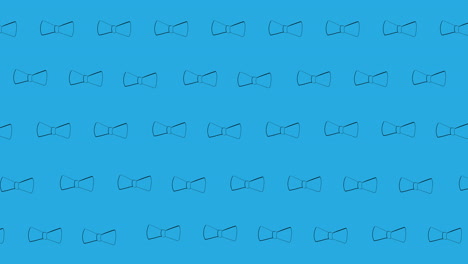 animation of bow ties floating over blue background