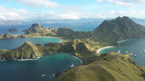 excellent aerial shot of padar island within komodo national park in indonesia