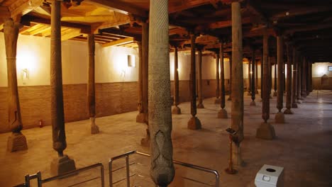 khiva uzbekistan fortress ichan kala wooden columns inside the old mosque 1