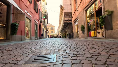 charming alleyway with shops and cobblestones