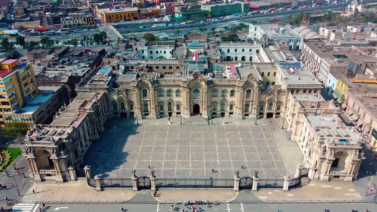 Lima Peru's Capital presidential Dina Palace center of Power in South Amrica Dina Boularte office people int the downtown area and amazing landscape