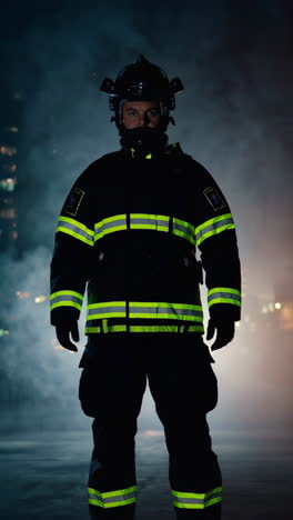 firefighter at night