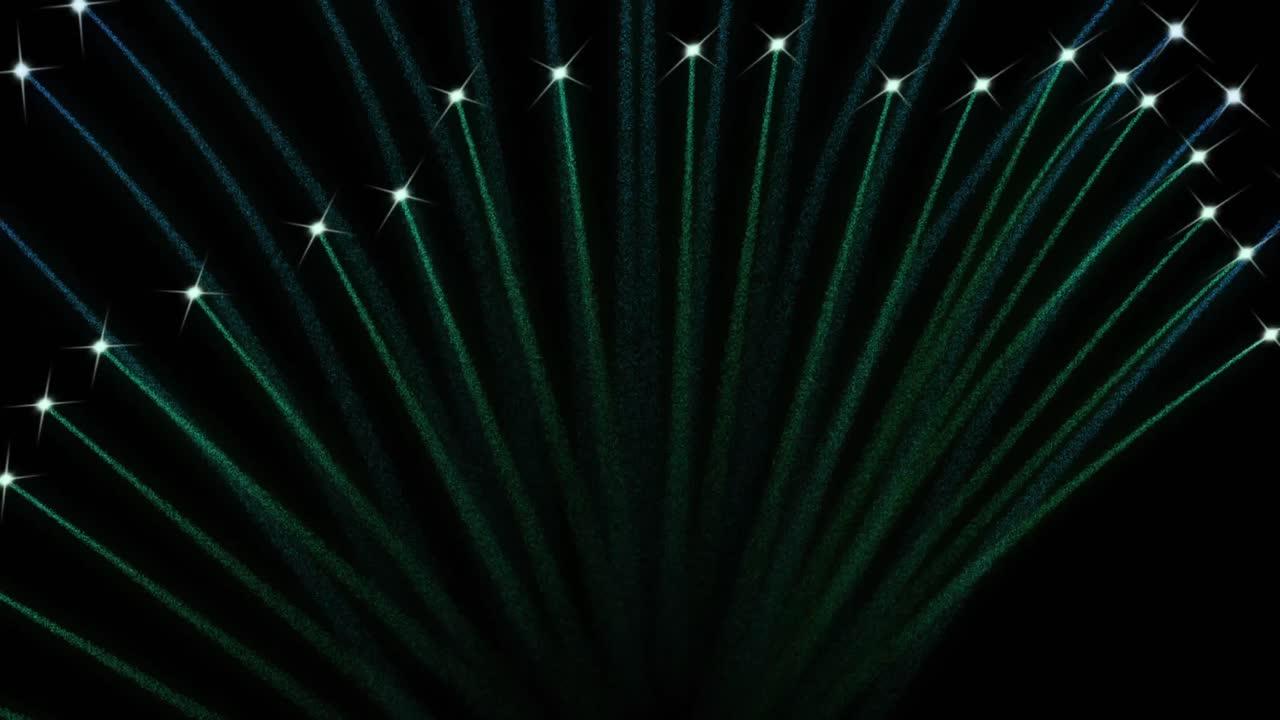 Animation of fireworks on black background