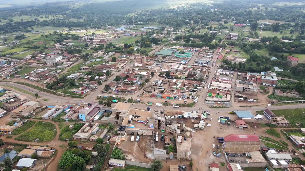 Vista drone: villaggio di Loitokitok, Kenya