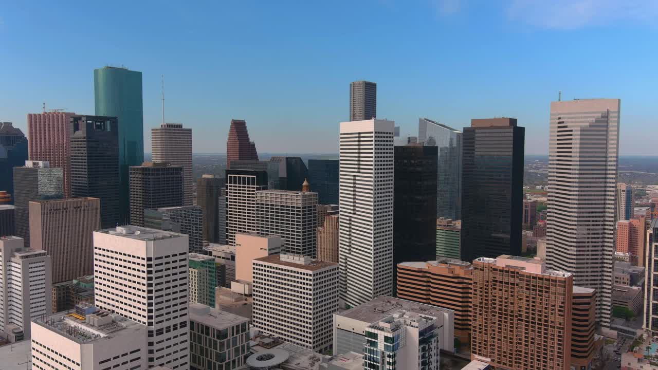 ángulo aéreo alto del centro de houston, área de texas