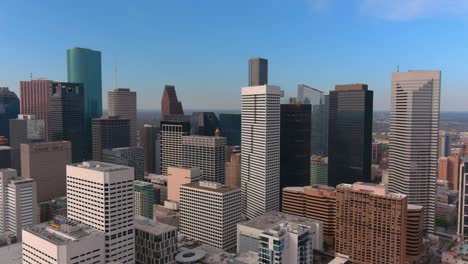 high angle aerial of the downtown houston, texas area
