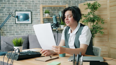 Teenager Recording Podcast or Radio Show