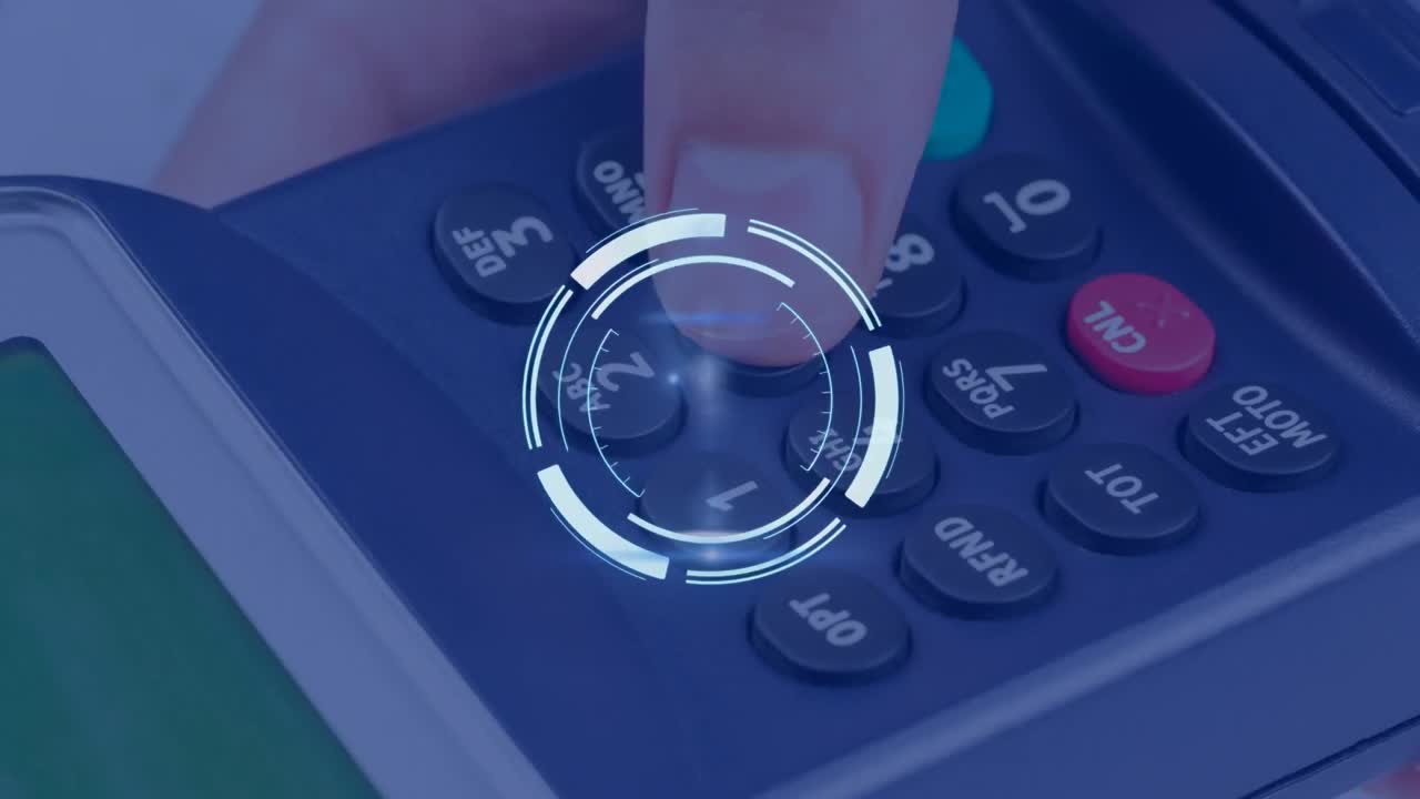 animación del escaneo de alcance sobre el terminal de pago