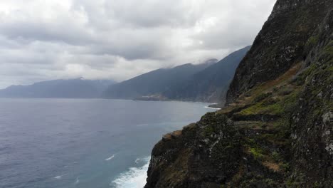 the drone view of the coastline of madeira island