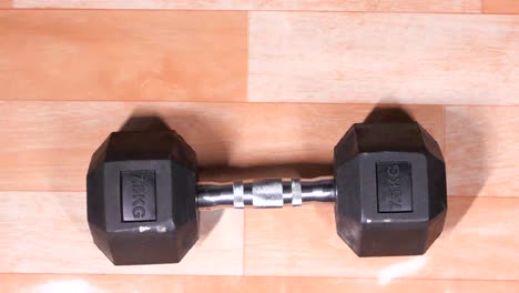 person holding dumbbells