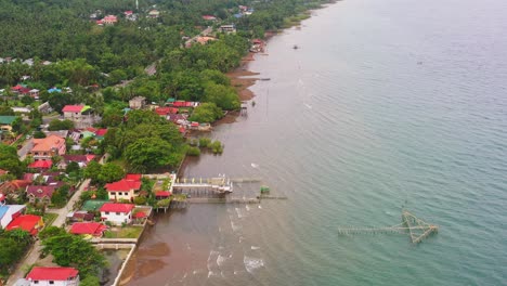 bosque verde en las playas de la costa en san bernardo, sur de leyte, filipinas