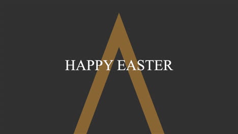 happy easter with gold triangle on fashion black gradient