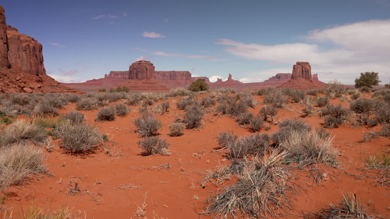 유명한 사막 풍경의 기념비 계곡은 낮에 유타, 미국에서 바위 형성을 침식