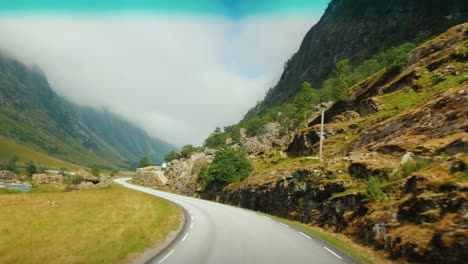 Go-Along-The-Scenic-Road-Among-The-Mountains-Of-Norway-First-Person-View