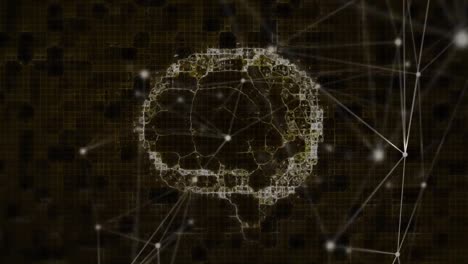 animazione di forme in movimento e cervello su sfondo nero