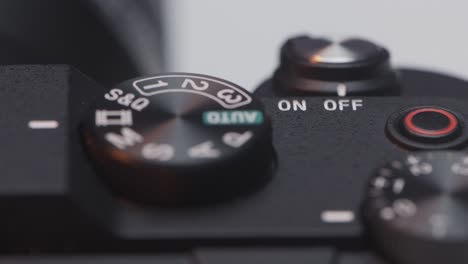 closeup of camera controls