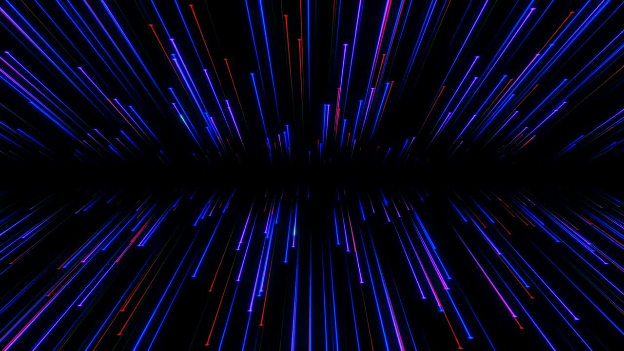 animación coloridas líneas de velocidad efecto aislar en fondo negro.