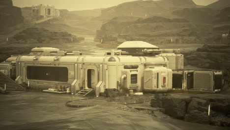 futuristic outpost on a desert planet