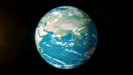 el planeta tierra realista girando en el espacio profundo.