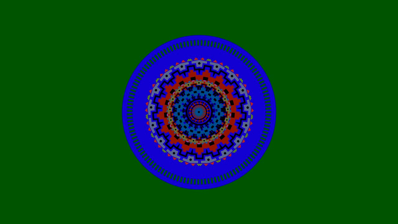 графические рисунки, которые вращаются в центре, меняя цвет.