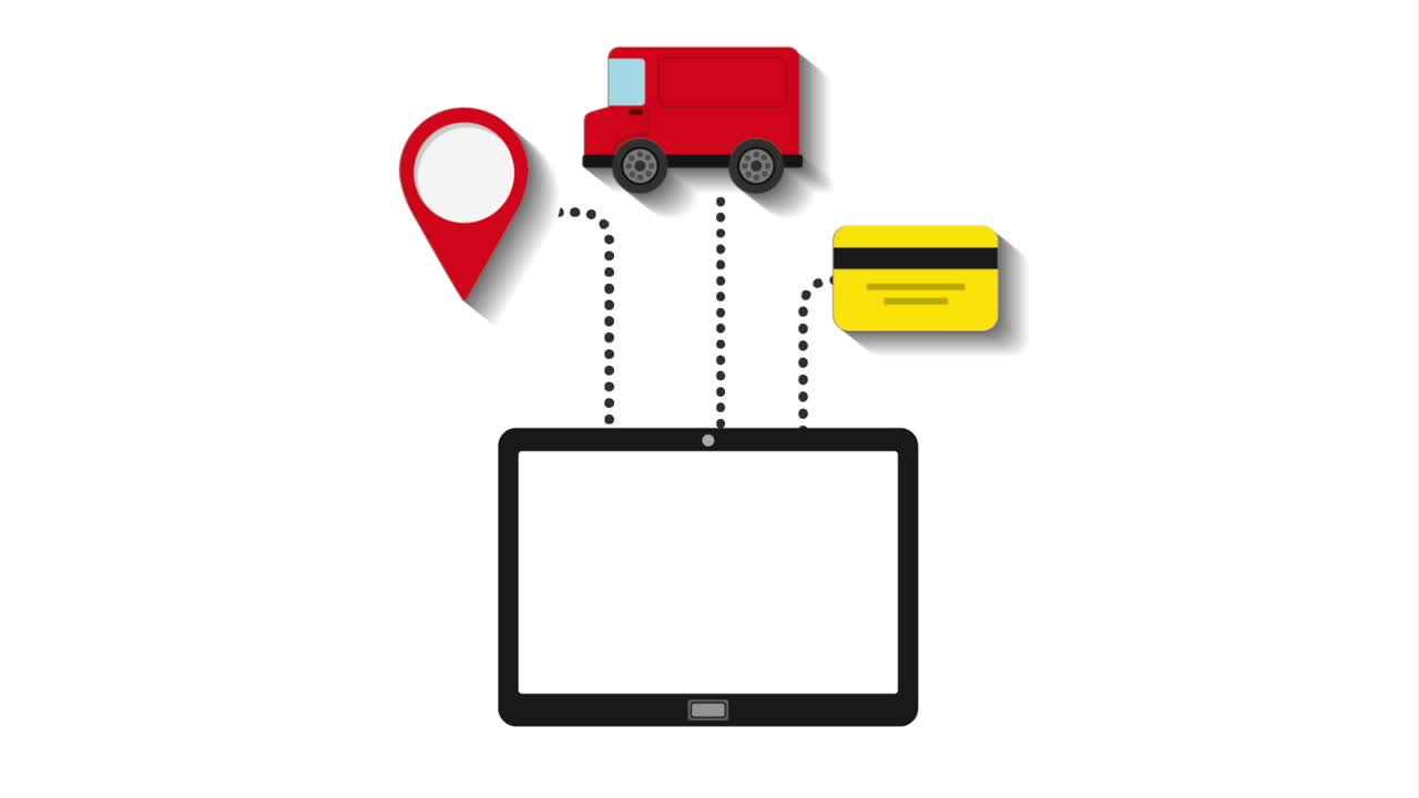 entrega en línea y pago a través de tableta