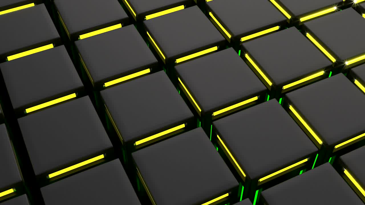 negro mínimo. textura negra. fondo negro abstracto. tonos más oscuros de negro. cajas con iluminación fluorescente de color. capaz de hacer un bucle sin costuras 4k