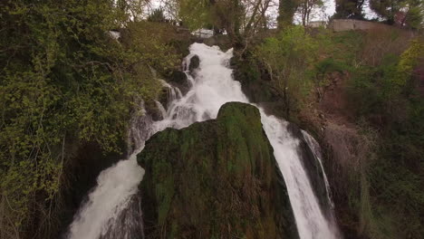 Drone-Shot-of-Edessa-Waterfall-in-Greece