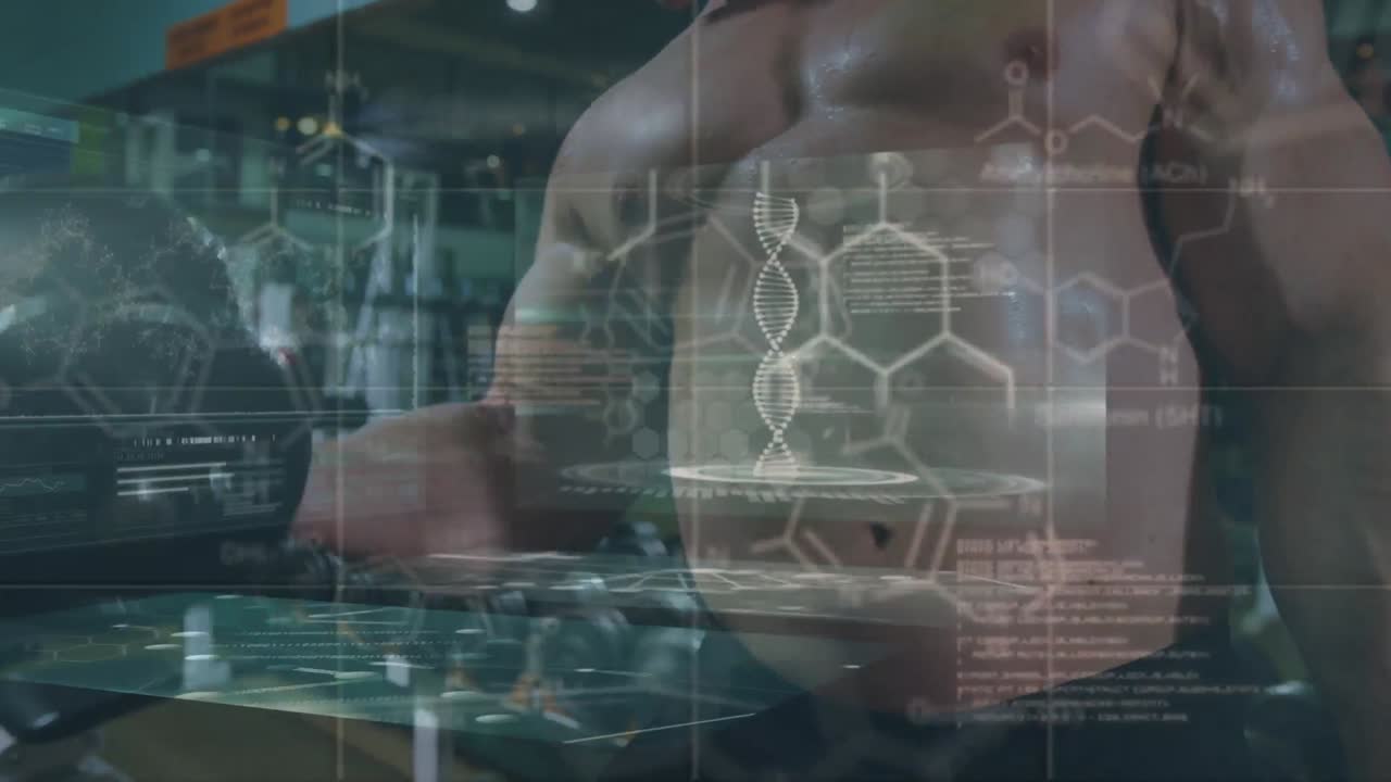 사무실에서 일하는 사업가에 대한 데이터 처리 애니메이션