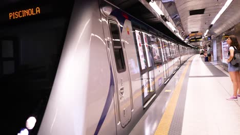 train arrives at naples metro station