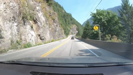 hyperlapse driving through canadian mountain landscape