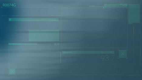 animación de la pantalla con procesamiento de datos y estadísticas.