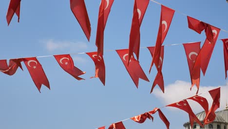 turkish flags hanging in the sky