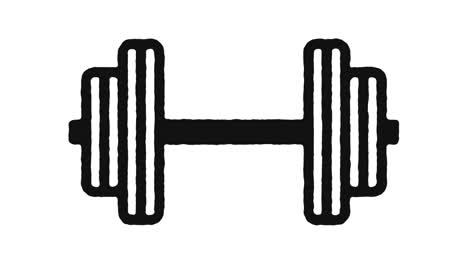 dumbbell icon animation footage & alpha channel