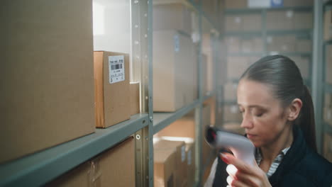 warehouse worker scanning barcodes