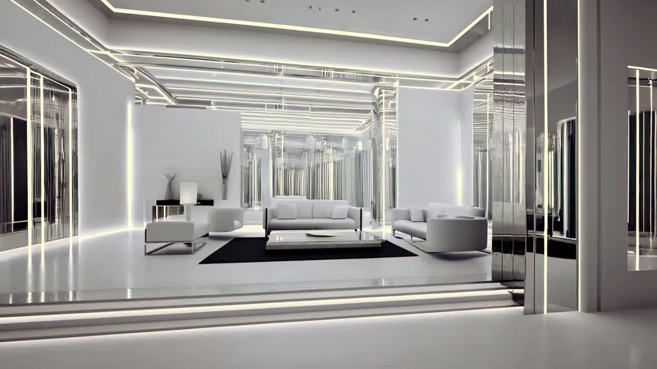 Modern Minimalist White Living Room Interior Design