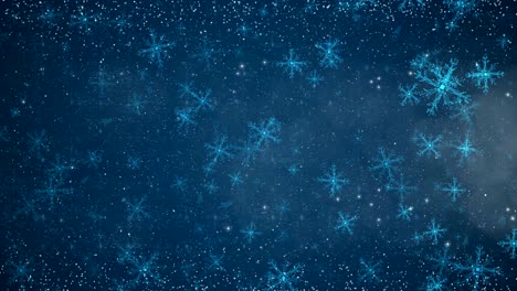 digital new year or christmas greeting video card with circuit snowflakes. seamless loop animation of abstract winter holiday background.