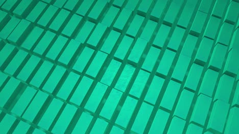 animación 3d de un fondo de contorno sin costuras de menta brillante, cubos turquesa, en movimiento. genial para presentaciones. ponga su propio texto en él. perspectiva 3d.